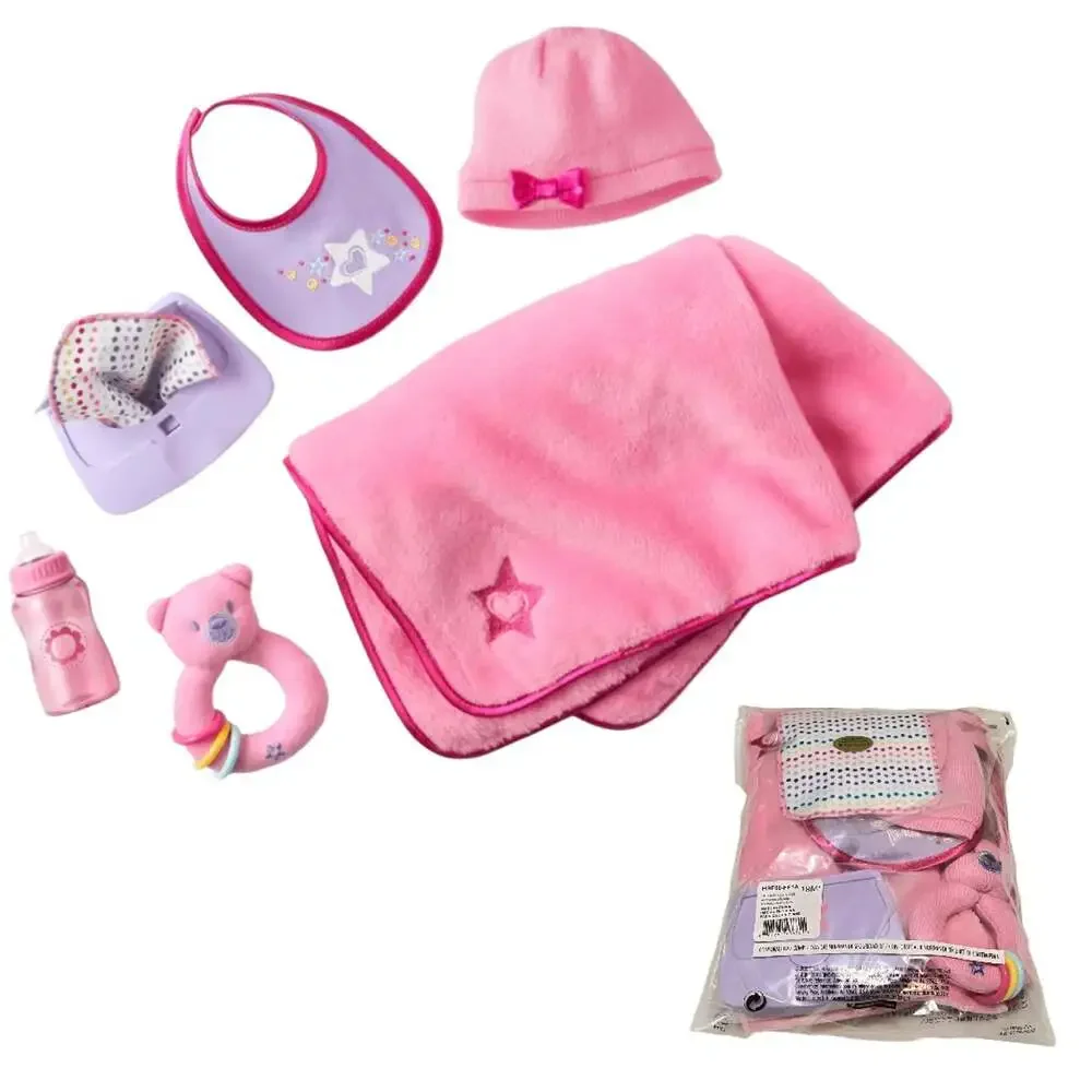 American Girl Bitty Baby Starter Accessories Blanket Bottle Rattle Hat Wipes Bib